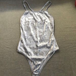 Velvet light purple/silver bodysuit